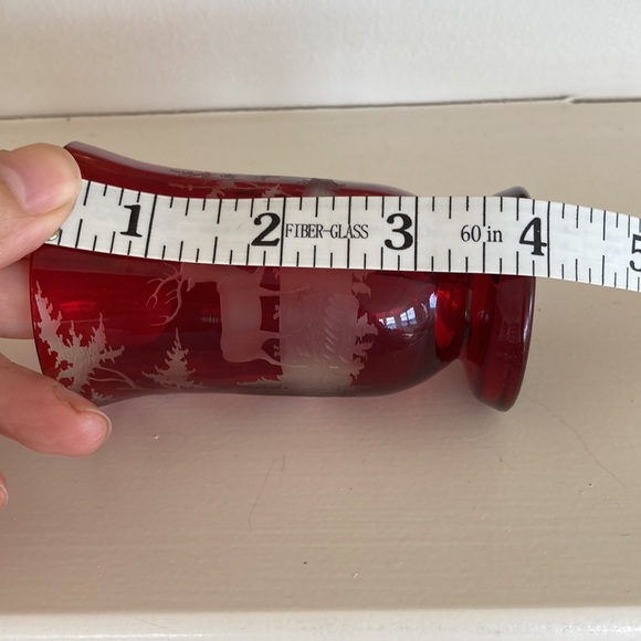 Antique Etched Glass w Stag - Picture 7 of 9